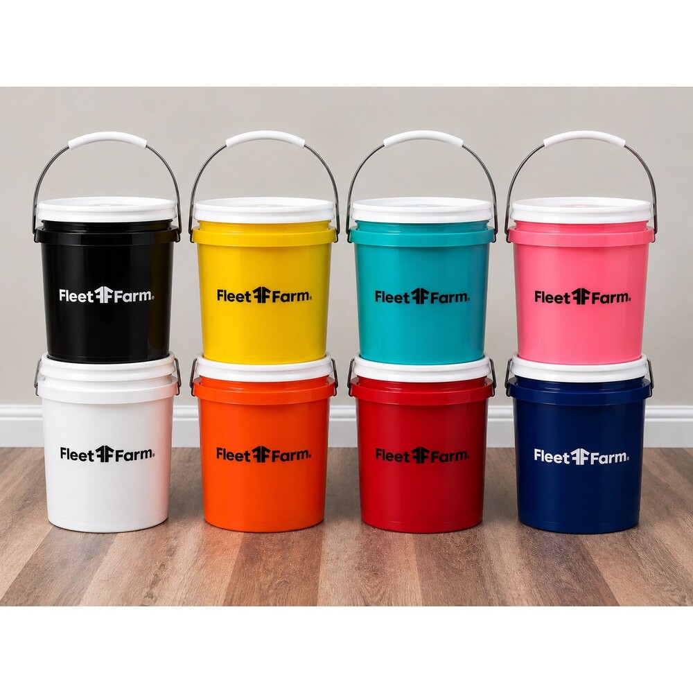 NEW!! Fleet Farm 400ml Mini Pails w/ Lids Set of 8 All Released Colors